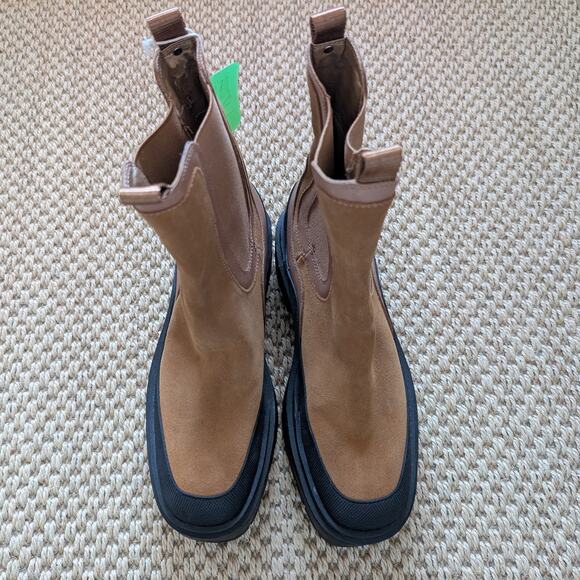 SAM EDELMAN Womens Lulia Chunky Lug Sole Ankle Boots Size 8 Whiskey Suede NWD - Picture 3 of 7